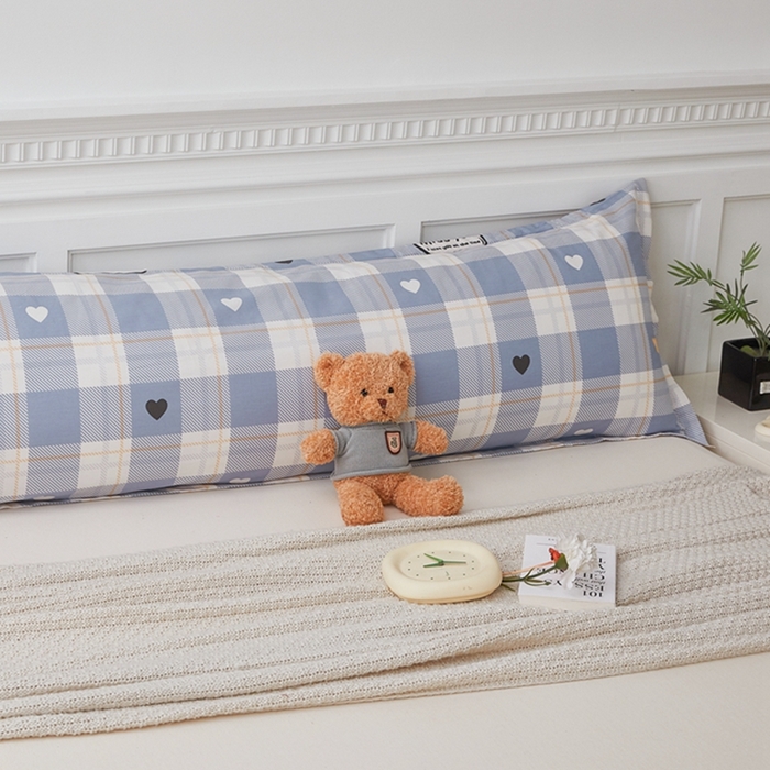 91家纺网 家纺一手货源 找家纺 翎盈家纺 2025新款纯棉小清新双人枕套 爱达拉-灰