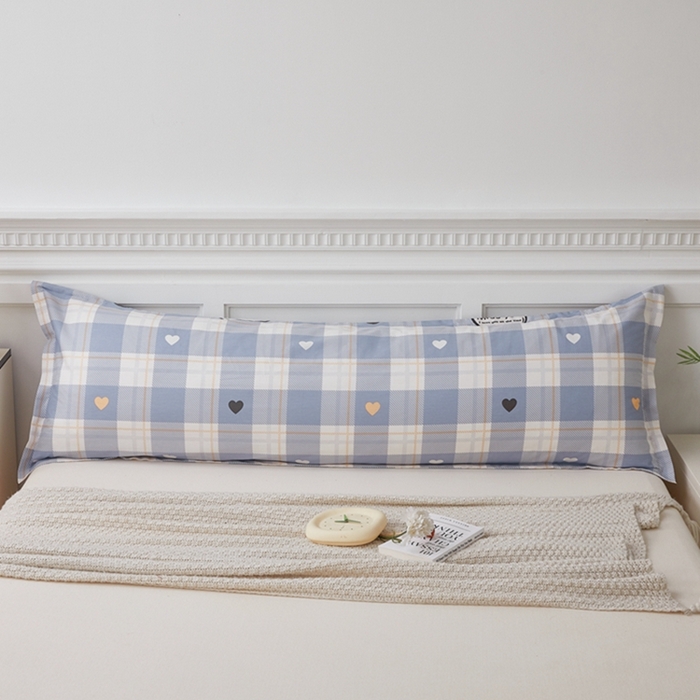 91家纺网 家纺一手货源 找家纺 翎盈家纺 2025新款纯棉小清新双人枕套 爱达拉-灰