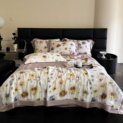 91家纺网 家纺一手货源 找家纺 （总）娇逸家居 2025新款60支兰精天丝夏被数码印花夏被四件套