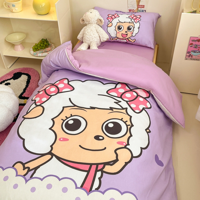 91家纺网 家纺一手货源 找家纺 金爱家 2025新款喜羊羊系列幼儿园三件套 幼儿园-Y美羊羊公主