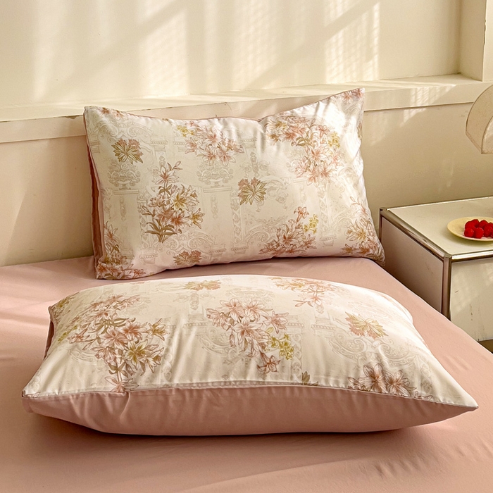 91家纺网 家纺一手货源 找家纺 庭彤 2025春夏新款莱赛尔天丝印花三件套四件套 艾莎粉