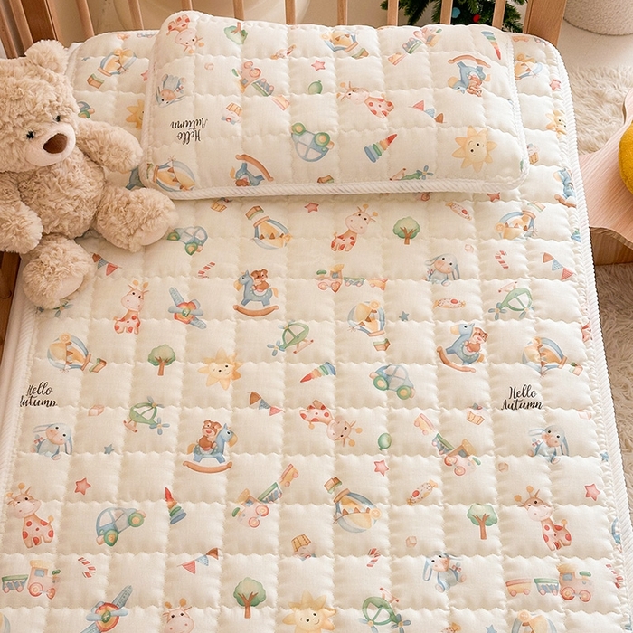 91家纺网 家纺一手货源 找家纺 嗨生活 2025新款7A抗菌全棉双层纱床垫 床褥 幼儿园床垫 儿童床垫 支持定做  玩具屋