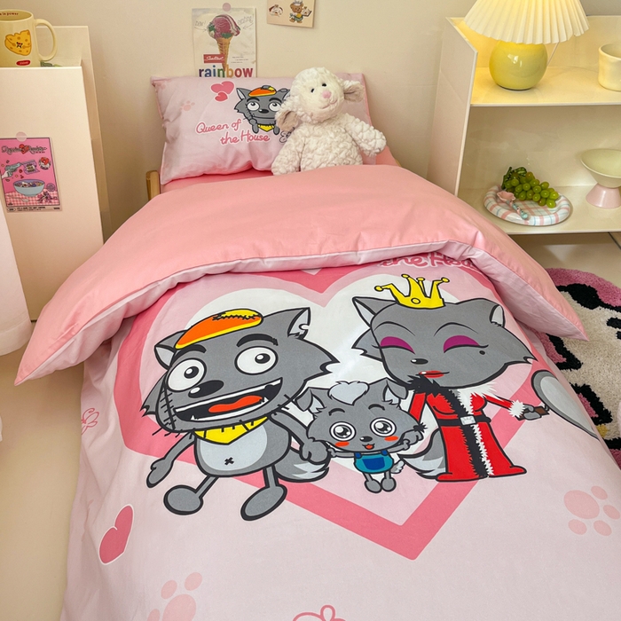 91家纺网 家纺一手货源 找家纺 （总）金爱家 2025新款喜羊羊系列幼儿园三件套