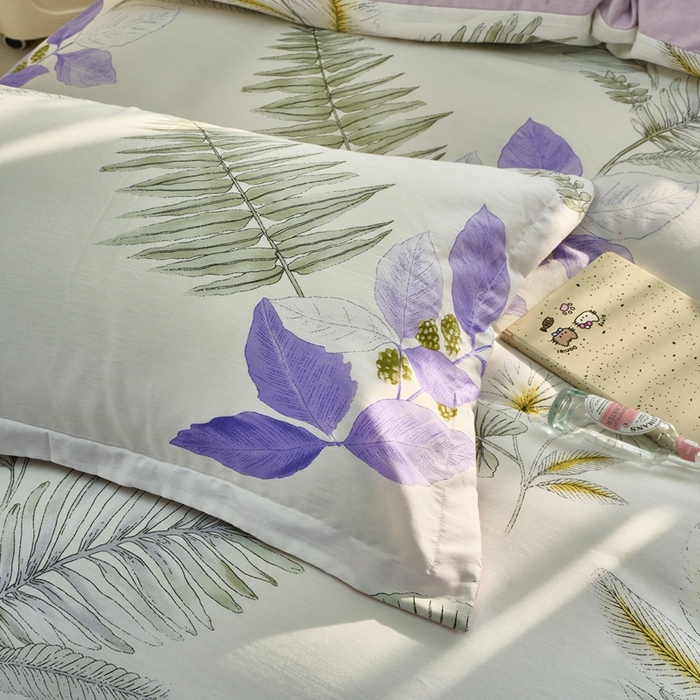 91家纺网 家纺一手货源 找家纺 珂博家纺 2025新款12868全棉纯棉小清新印花四件套 花梦绮境