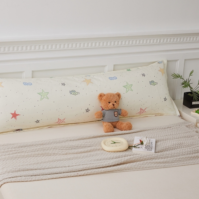 91家纺网 家纺一手货源 找家纺 翎盈家纺 2025新款纯棉小清新双人枕套 天使之星