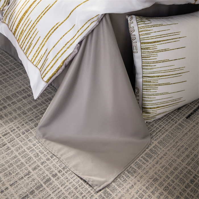 91家纺网 家纺一手货源 找家纺 色鬼布艺 2025新款水洗真丝四件套水洗冰丝数码印花四件套 奢白