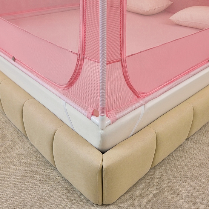 91家纺网 家纺一手货源 找家纺 梦尔佳蚊帐2025新款TU绣花蚊帐-859窈窕淑女系列 喜庆粉红