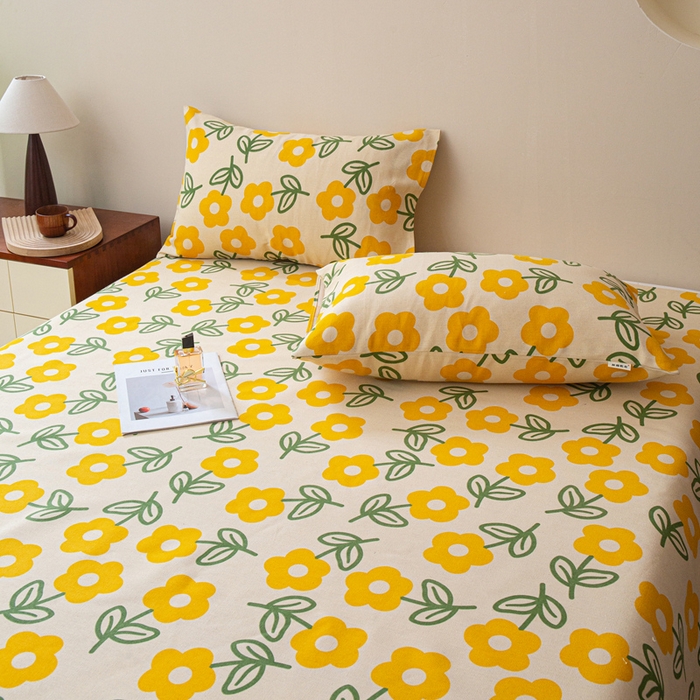 91家纺网 家纺一手货源 找家纺 邵依家纺 2025新款原棉老粗布印花床单系列 花影爱情