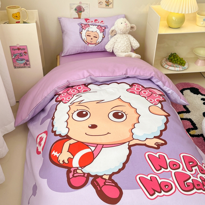 91家纺网 家纺一手货源 找家纺 金爱家 2025新款喜羊羊系列幼儿园三件套 幼儿园-Y运动精灵