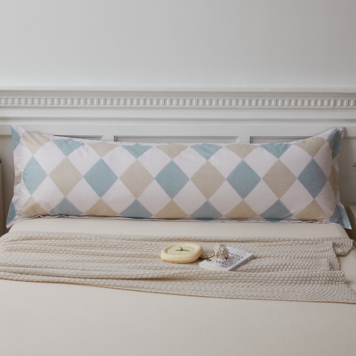 91家纺网 家纺一手货源 找家纺 翎盈家纺 2025新款纯棉小清新双人枕套 瑞吉斯-兰