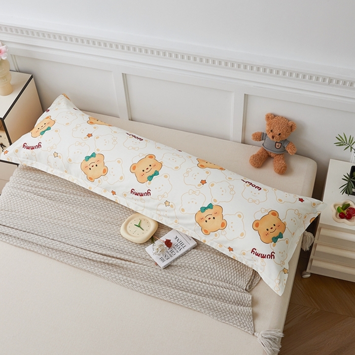 91家纺网 家纺一手货源 找家纺 翎盈家纺 2025新款纯棉小清新双人枕套 瑞迪熊