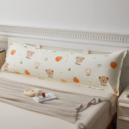 91家纺网 家纺一手货源 找家纺 翎盈家纺 2025新款纯棉小清新双人枕套 熊宝乐园