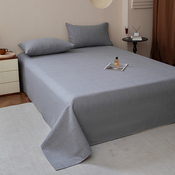 91家纺网 家纺一手货源 找家纺 邵依家纺 2025新款原棉老粗布印花床单系列 梦境-灰