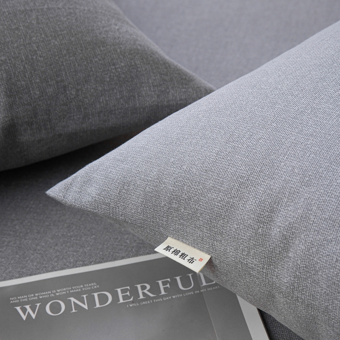 91家纺网 家纺一手货源 找家纺 邵依家纺 2025新款原棉老粗布印花床单系列 梦境-灰