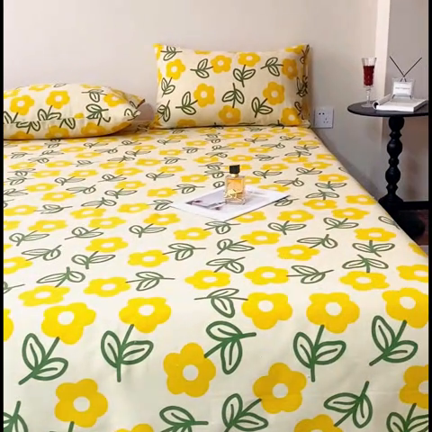 91家纺网 家纺一手货源 找家纺 邵依家纺 2025新款原棉老粗布印花床单系列 花影爱情