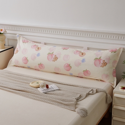 91家纺网 家纺一手货源 找家纺 翎盈家纺 2025新款纯棉小清新双人枕套 蜜桃松鼠