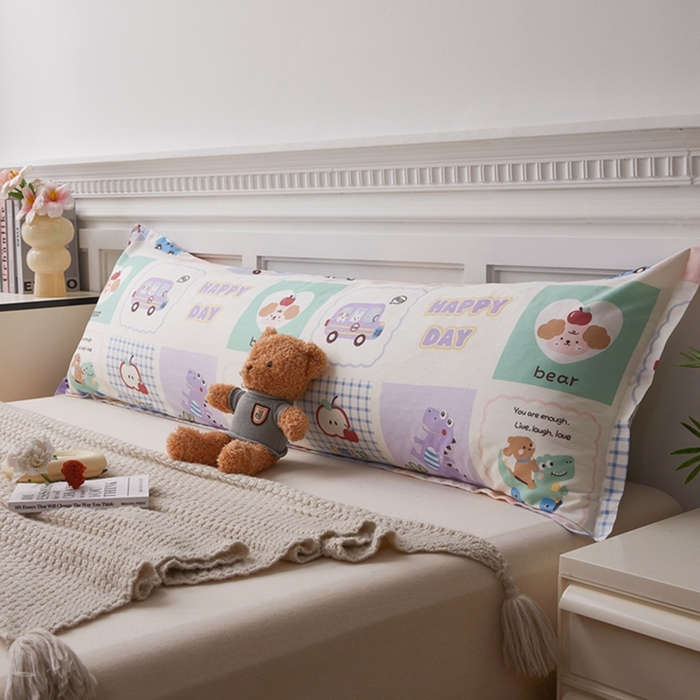 91家纺网 家纺一手货源 找家纺 翎盈家纺 2025新款纯棉小清新双人枕套 快乐旅行