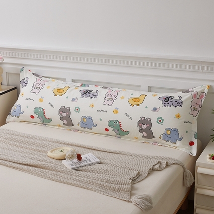 91家纺网 家纺一手货源 找家纺 翎盈家纺 2025新款纯棉小清新双人枕套 疯狂动物园