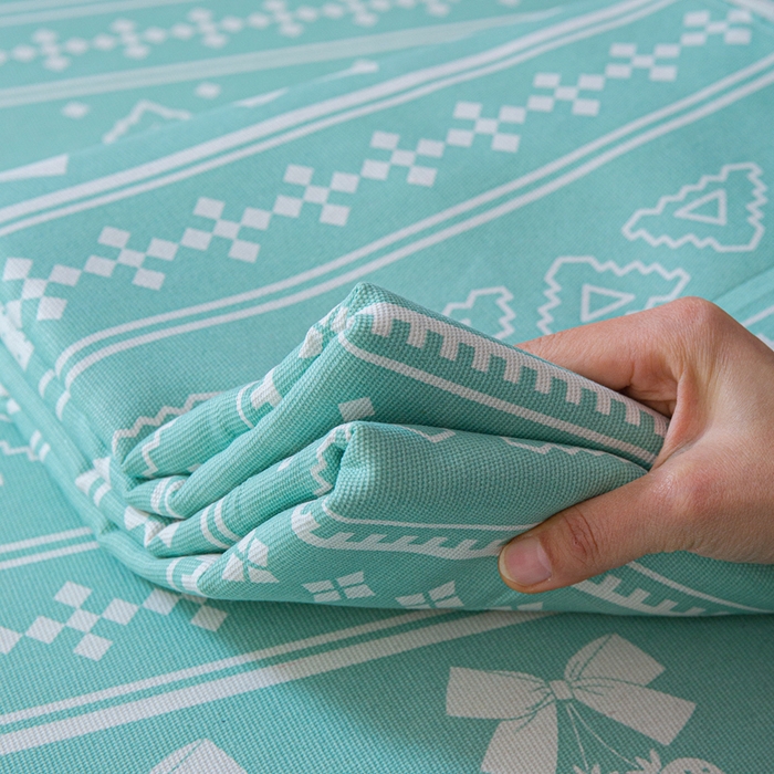 91家纺网 家纺一手货源 找家纺 邵依家纺 2025新款原棉老粗布印花床单系列 草莓情-绿