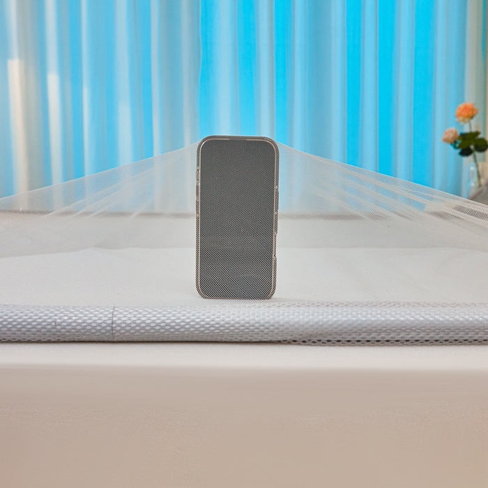 91家纺网 家纺一手货源 找家纺 梦尔佳蚊帐2025新款TU绣花蚊帐-859窈窕淑女系列 高雅银灰