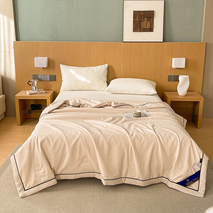 招财星家纺 2025新款希尔顿酒店款大豆被夏被空调被夏凉被 卡其