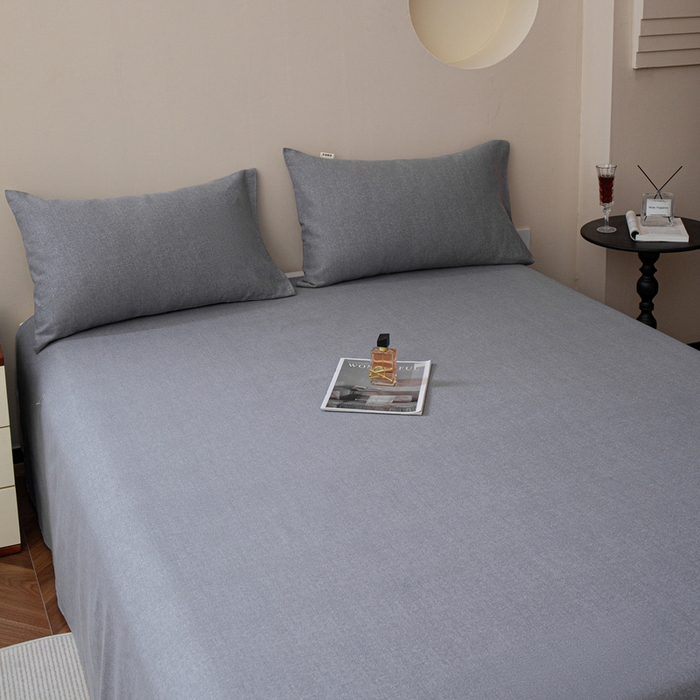 91家纺网 家纺一手货源 找家纺 邵依家纺 2025新款原棉老粗布印花床单系列 梦境-灰