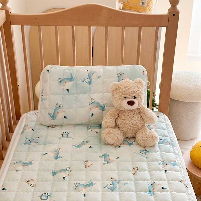 91家纺网 家纺一手货源 找家纺 嗨生活 2025新款7A抗菌全棉双层纱床垫 床褥 幼儿园床垫 儿童床垫 支持定做  精灵宝贝