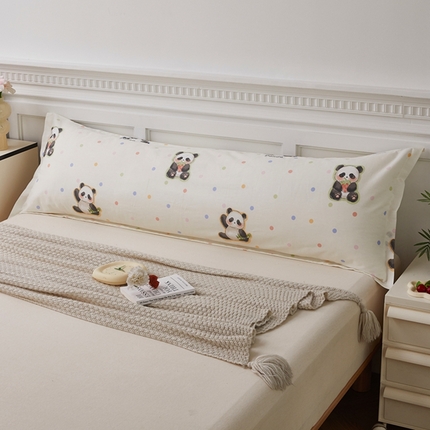 翎盈家纺 2025新款纯棉小清新双人枕套 布偶熊猫