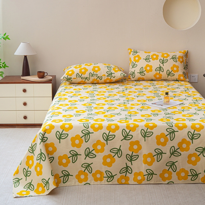 91家纺网 家纺一手货源 找家纺 邵依家纺 2025新款原棉老粗布印花床单系列 花影爱情