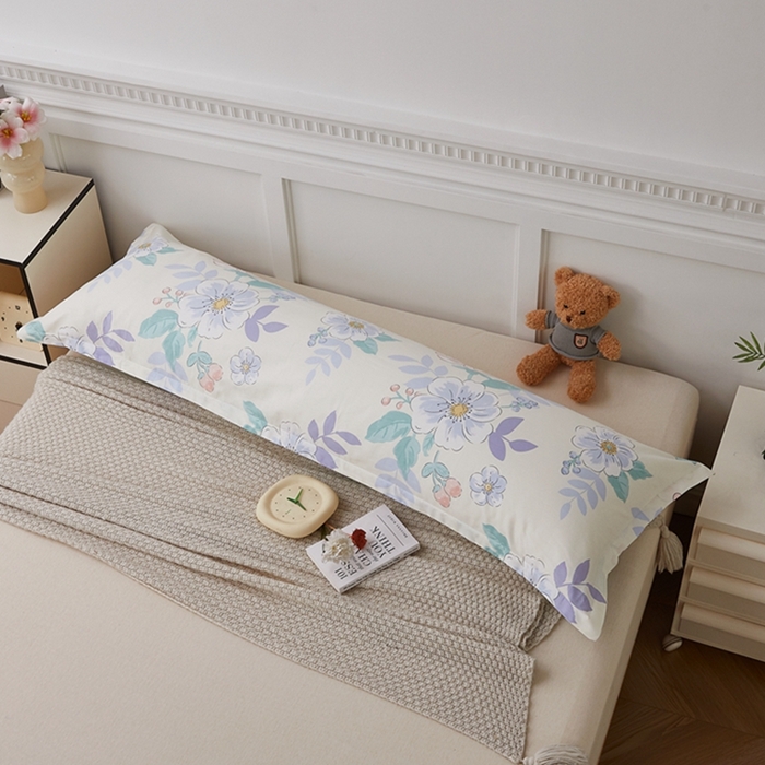 91家纺网 家纺一手货源 找家纺 翎盈家纺 2025新款纯棉小清新双人枕套 花漾星辰