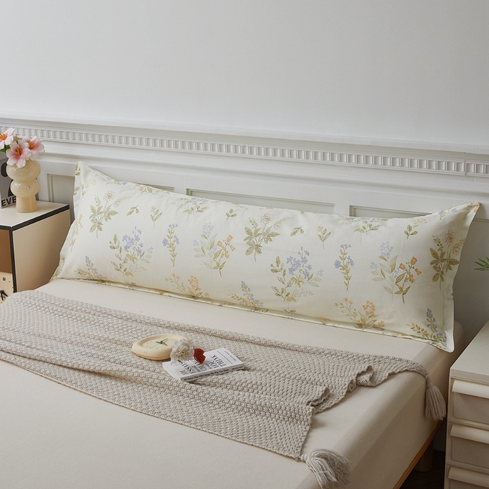 91家纺网 家纺一手货源 找家纺 翎盈家纺 2025新款纯棉小清新双人枕套 沁园春