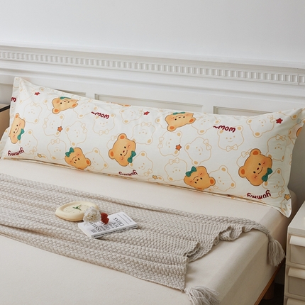 91家纺网 家纺一手货源 找家纺 翎盈家纺 2025新款纯棉小清新双人枕套 瑞迪熊