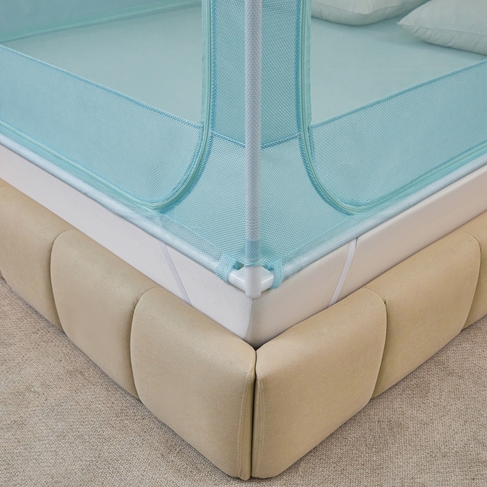 91家纺网 家纺一手货源 找家纺 梦尔佳蚊帐2025新款TU绣花蚊帐-859窈窕淑女系列 清爽水蓝