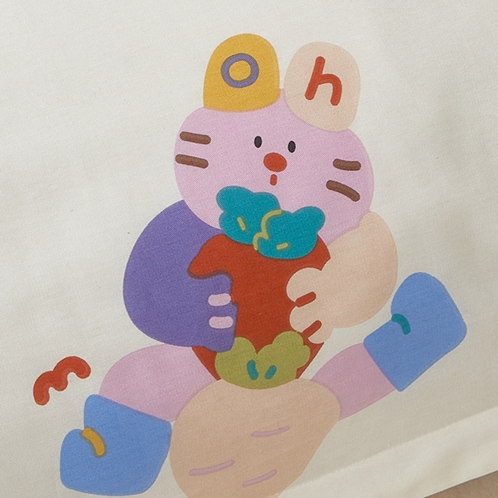 91家纺网 家纺一手货源 找家纺 翎盈家纺 2025新款纯棉小清新双人枕套 机智萌宠