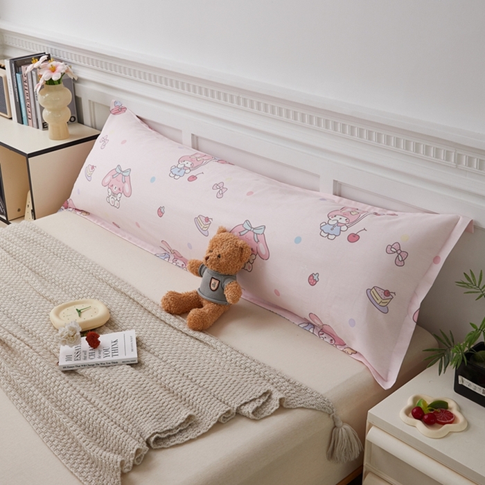 91家纺网 家纺一手货源 找家纺 翎盈家纺 2025新款纯棉小清新双人枕套 可乐贝儿