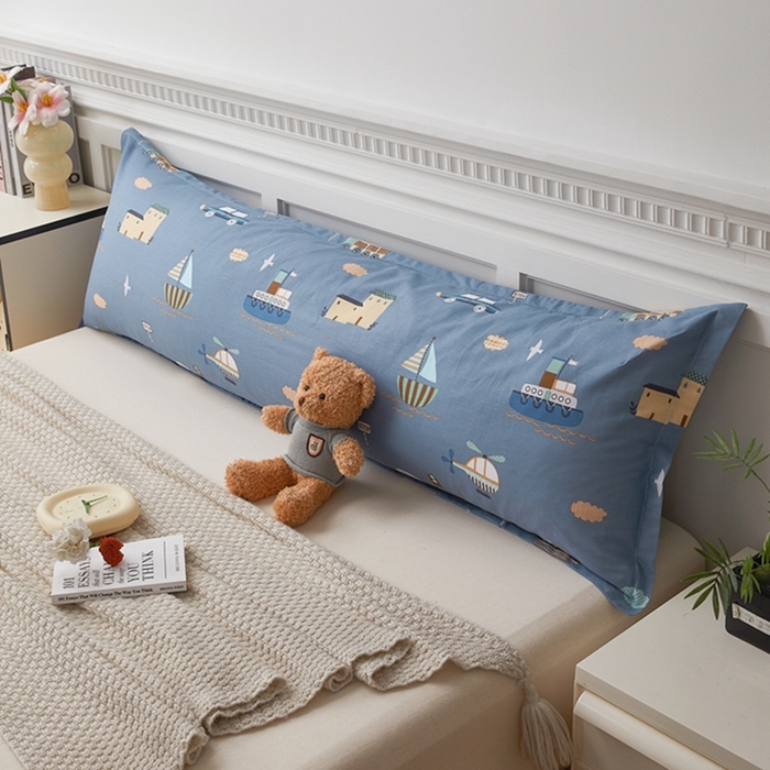 91家纺网 家纺一手货源 找家纺 翎盈家纺 2025新款纯棉小清新双人枕套 玩具乐园-兰