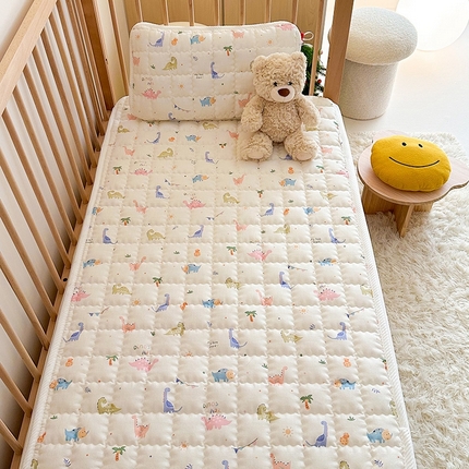 嗨生活 2025新款7A抗菌全棉双层纱床垫 床褥 幼儿园床垫 儿童床垫 支持定做  恐龙奇趣