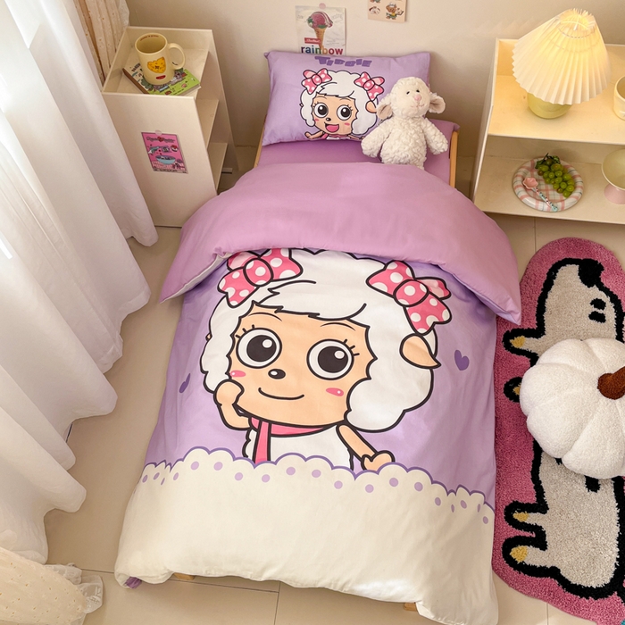 91家纺网 家纺一手货源 找家纺 金爱家 2025新款喜羊羊系列幼儿园三件套 幼儿园-Y美羊羊公主