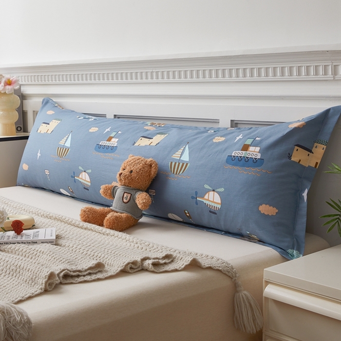 91家纺网 家纺一手货源 找家纺 翎盈家纺 2025新款纯棉小清新双人枕套 玩具乐园-兰