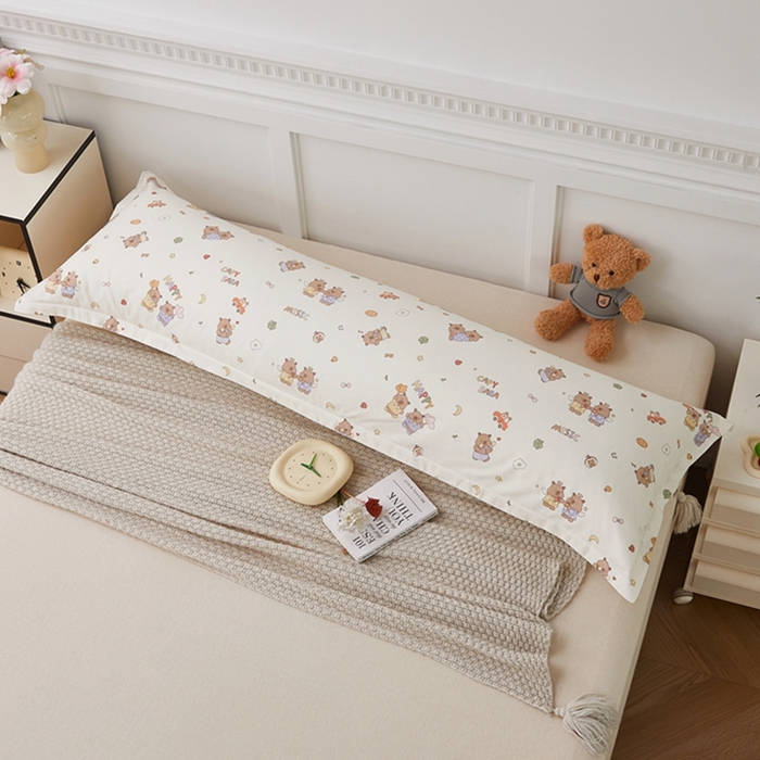 91家纺网 家纺一手货源 找家纺 翎盈家纺 2025新款纯棉小清新双人枕套 音乐卡皮