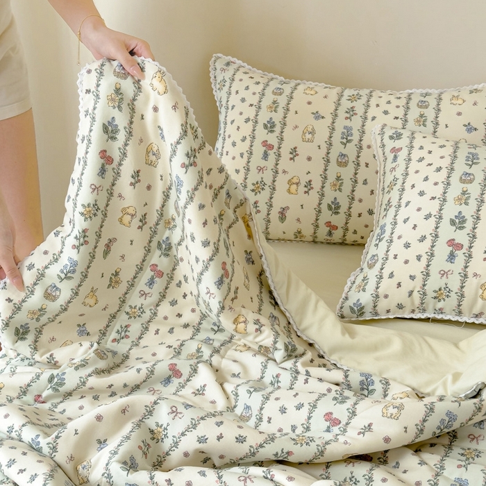 91家纺网 家纺一手货源 找家纺 仁凯家纺 2025新款针织棉双层纱棉花夏凉被【百分百新疆棉花填充包检测（提供买家秀）】 盛夏