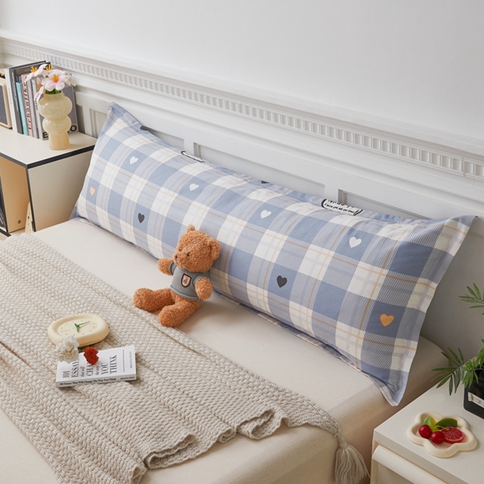 91家纺网 家纺一手货源 找家纺 翎盈家纺 2025新款纯棉小清新双人枕套 爱达拉-灰