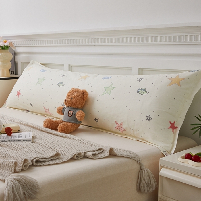 91家纺网 家纺一手货源 找家纺 翎盈家纺 2025新款纯棉小清新双人枕套 天使之星