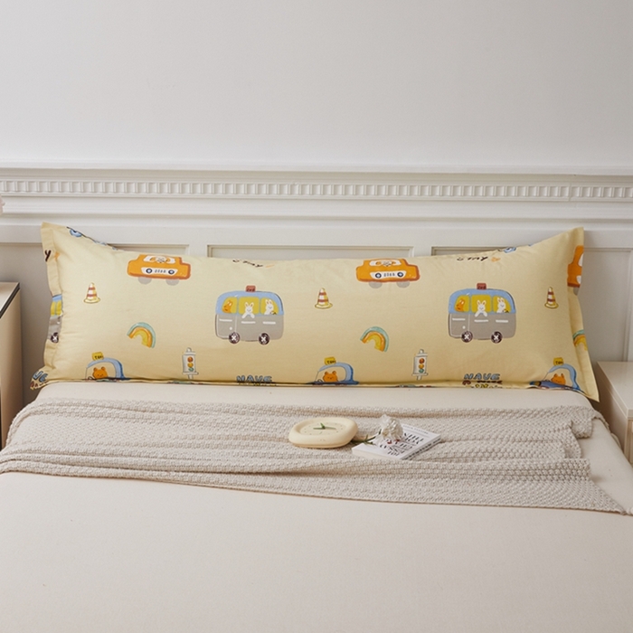 91家纺网 家纺一手货源 找家纺 翎盈家纺 2025新款纯棉小清新双人枕套 汽车乐园