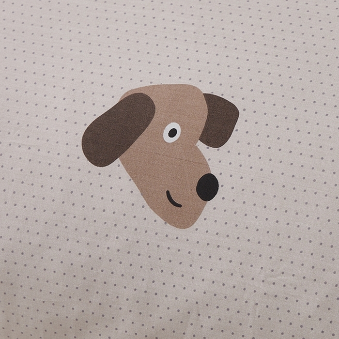 91家纺网 家纺一手货源 找家纺 翎盈家纺 2025新款纯棉小清新双人枕套 哈皮犬