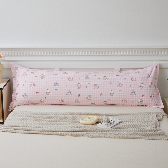 91家纺网 家纺一手货源 找家纺 翎盈家纺 2025新款纯棉小清新双人枕套 可爱家族