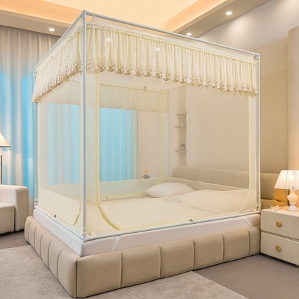 梦尔佳蚊帐2025新款TU绣花蚊帐-859窈窕淑女系列 优雅嫩黄