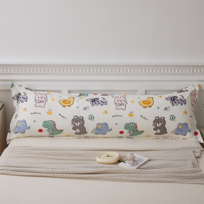 91家纺网 家纺一手货源 找家纺 翎盈家纺 2025新款纯棉小清新双人枕套 疯狂动物园