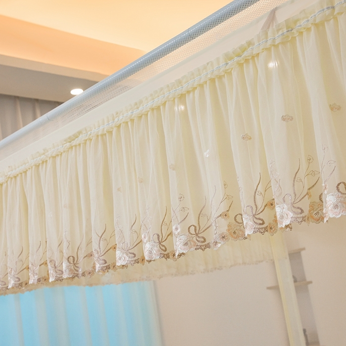 91家纺网 家纺一手货源 找家纺 梦尔佳蚊帐2025新款TU绣花蚊帐-859窈窕淑女系列 优雅嫩黄