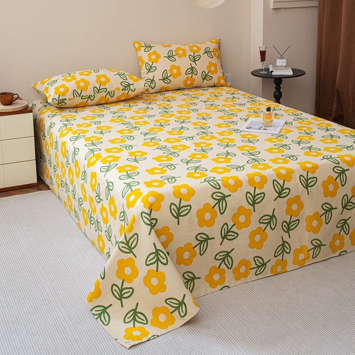 91家纺网 家纺一手货源 找家纺 邵依家纺 2025新款原棉老粗布印花床单系列 花影爱情